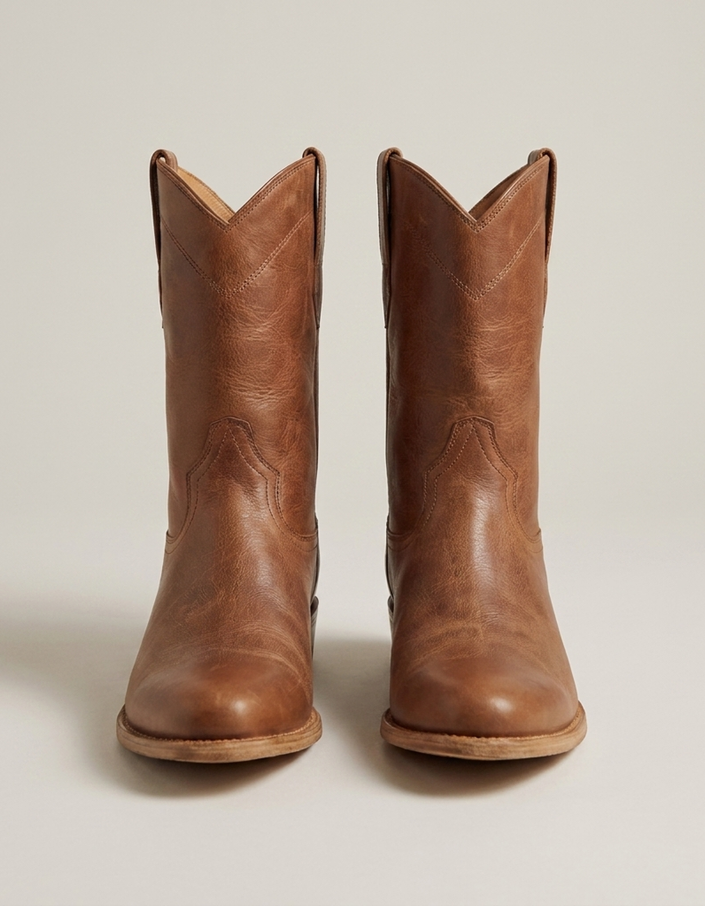 PLUXSTYLE::numise::mens-retro-western-boots::pack-tan
