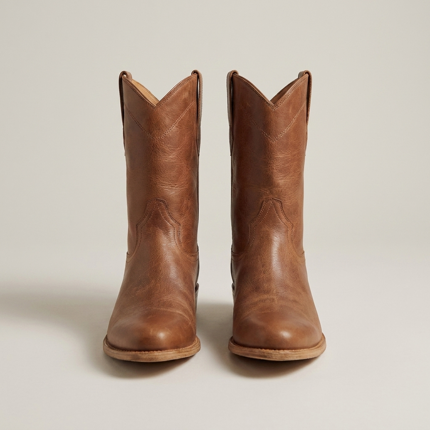 PLUXSTYLE::numise::mens-retro-western-boots::pack-tan