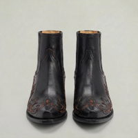 PLUXSTYLE::numise::mens-square-toe-western-boots::pack-black