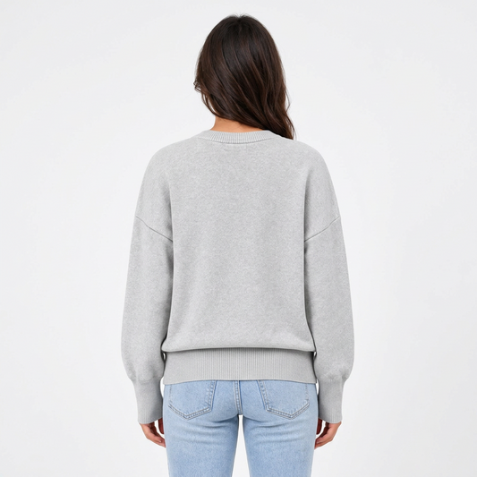 Pull classique à col rond pour femme