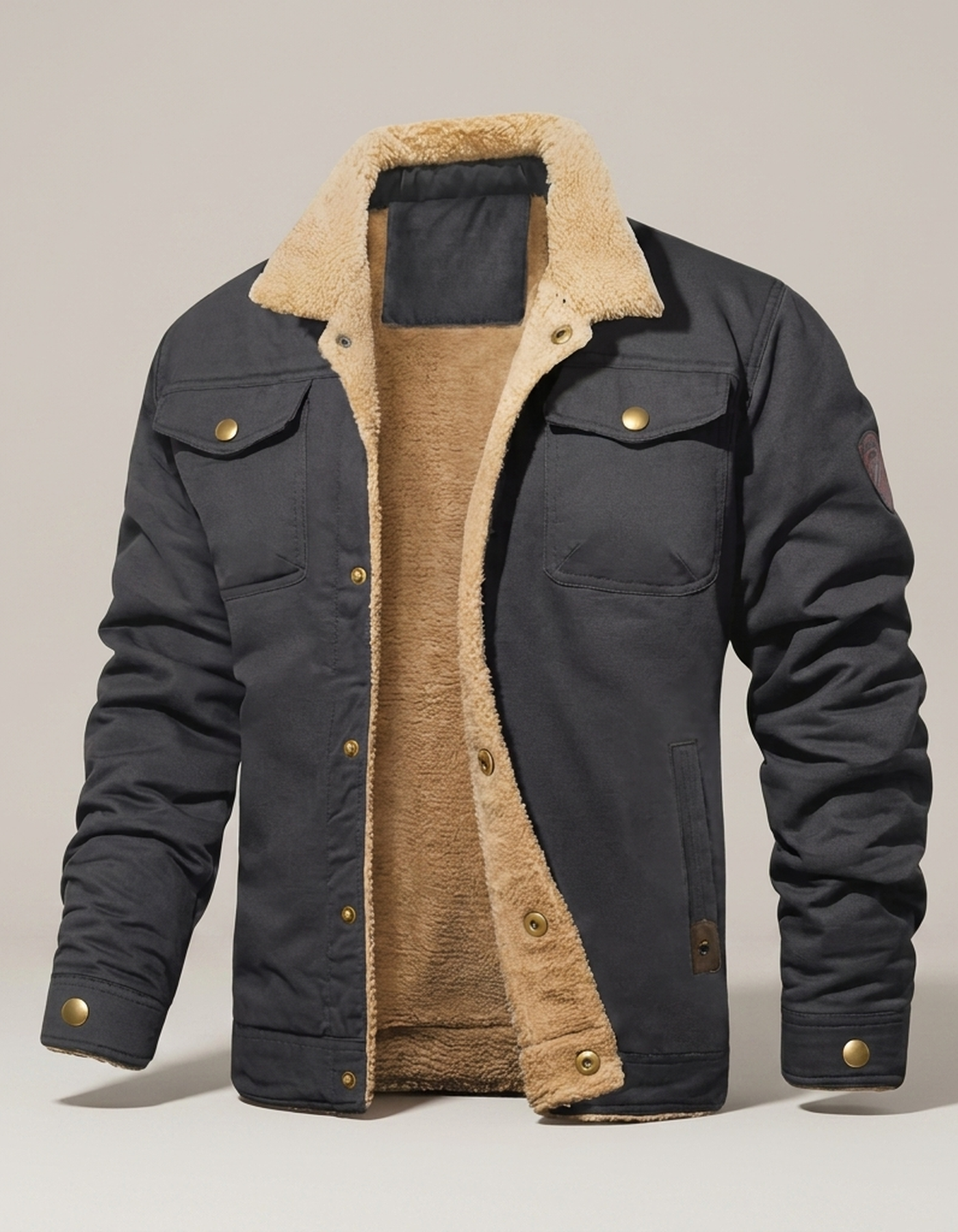 PLUXSTYLE::numise::mens-button-front-parka::pack-grey