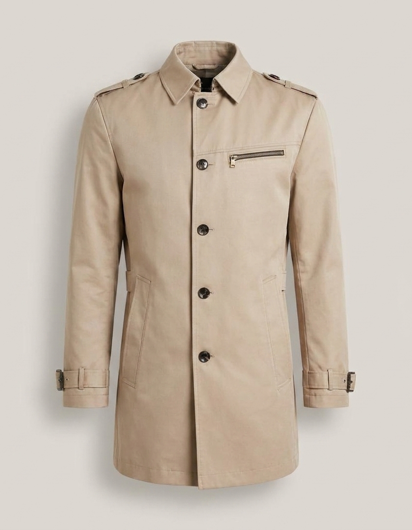 PLUXSTYLE::numise::mens-waist-belt-parka::pack-light-beige