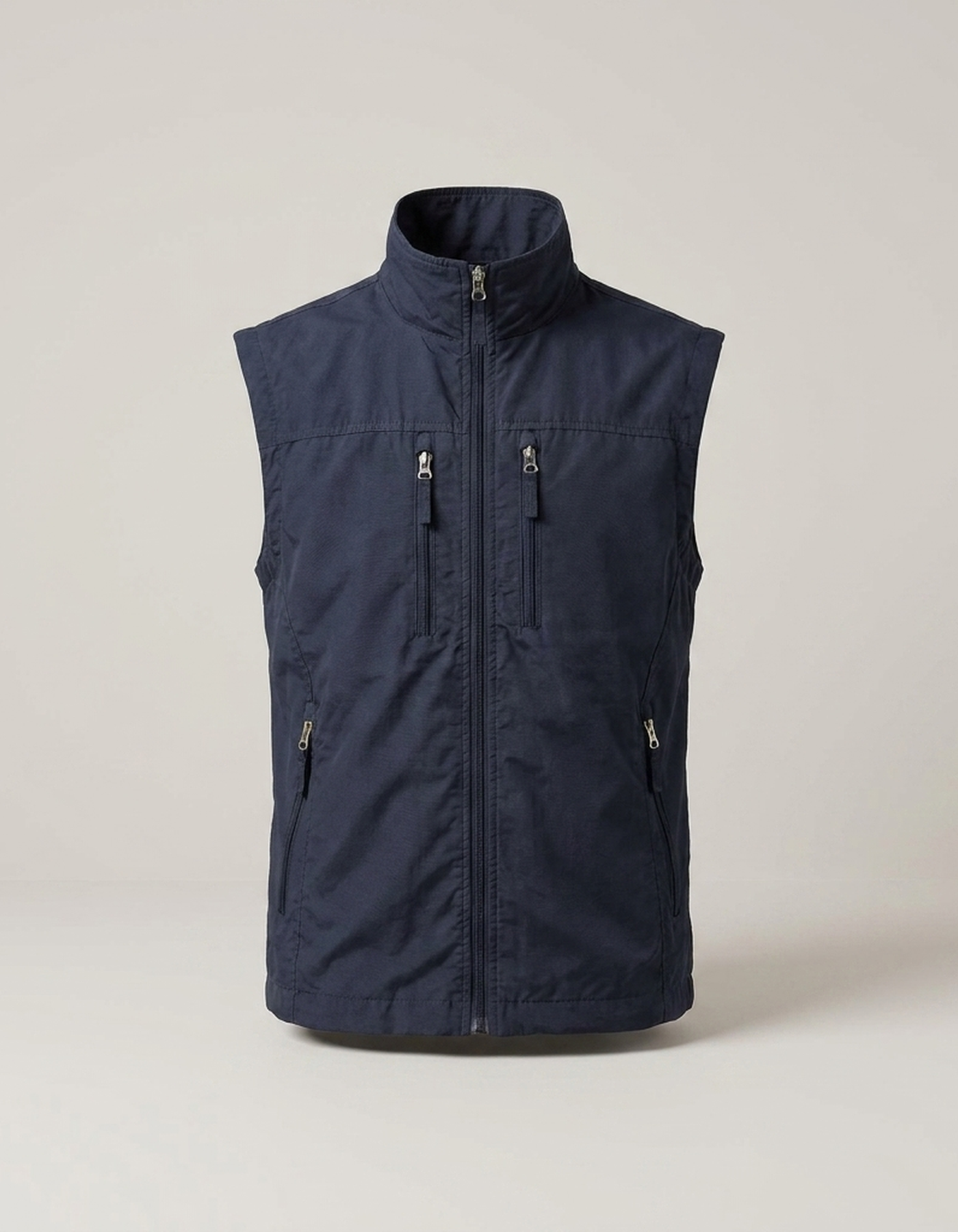 PLUXSTYLE::numise::mens-stand-collar-bodywarmer::pack-dark-blue