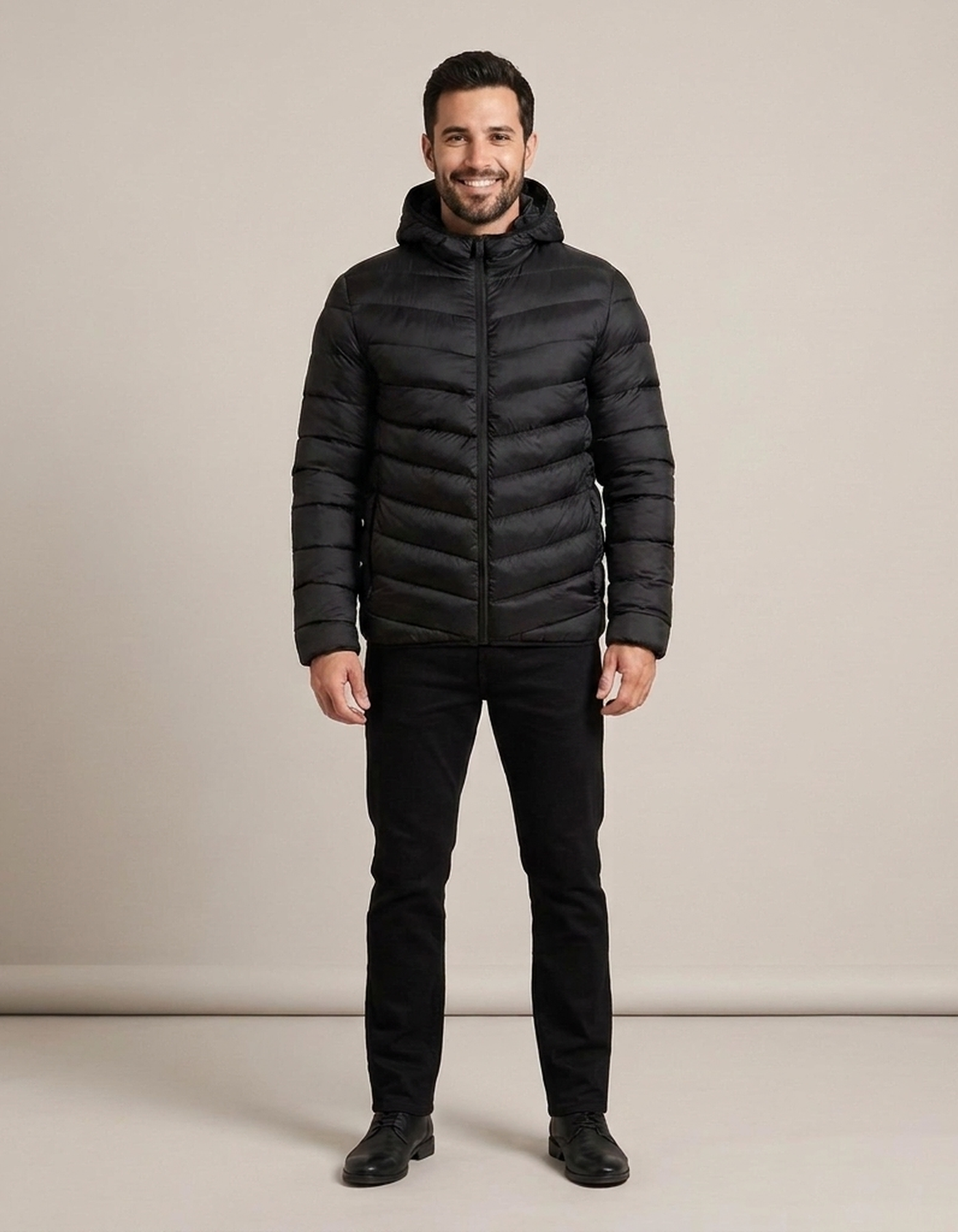 PLUXSTYLE::numise::mens-hooded-puffer-parka::front