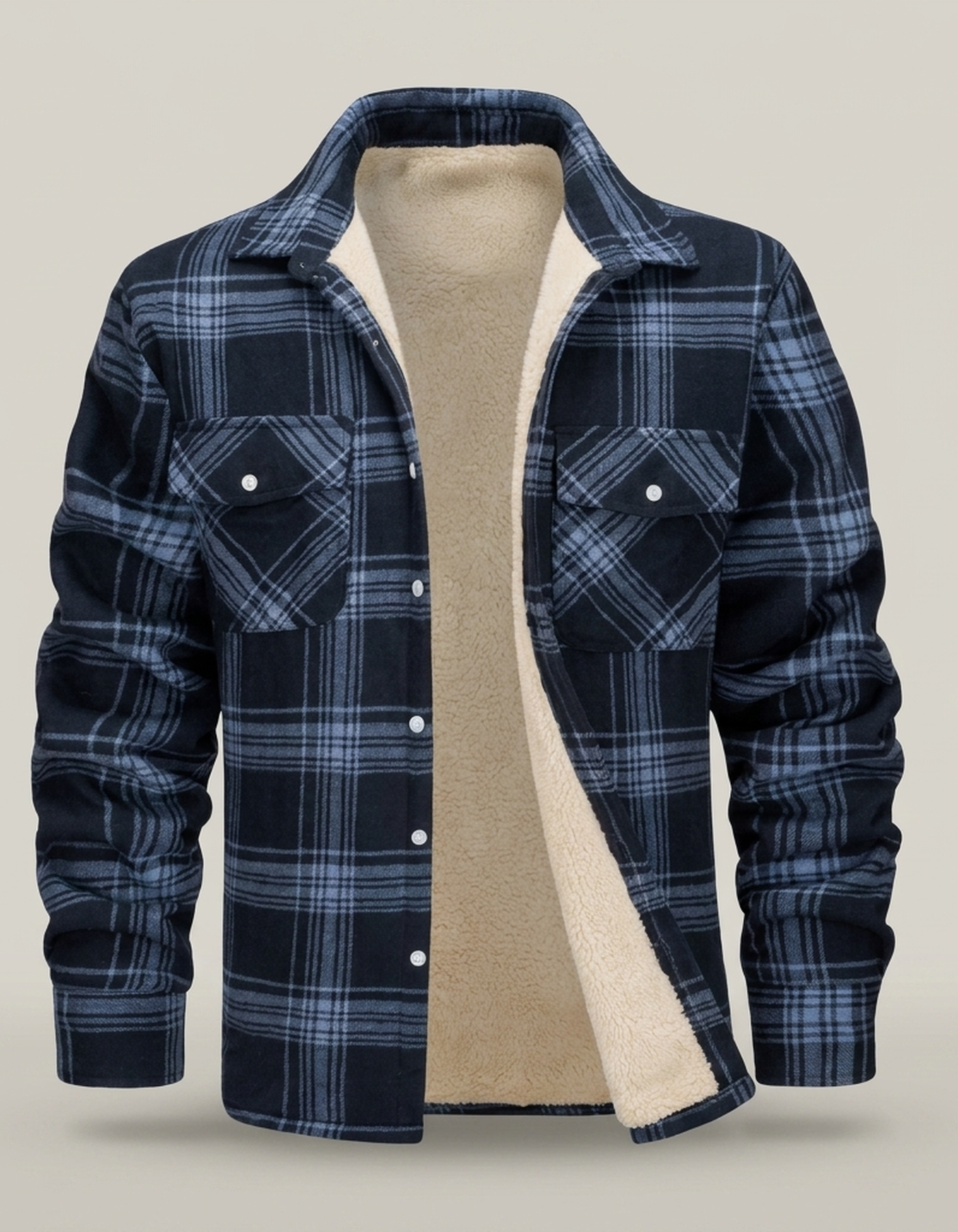 PLUXSTYLE::numise::everyday-plaid-parka::pack-blue-gray