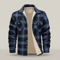 PLUXSTYLE::numise::everyday-plaid-parka::pack-blue-gray