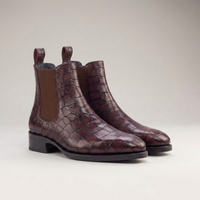 PLUXSTYLE::numise::mens-alligator-print-chelsea-boots::closeup-detail