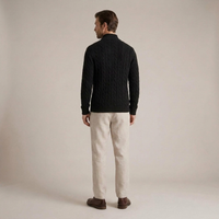 PLUXSTYLE::numise::mens-cable-zip-neck-sweater::back