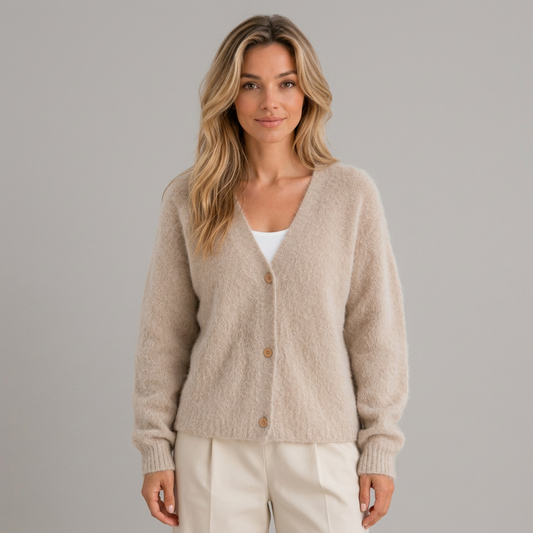Cardigan morbido dalla vestibilità comoda con scollo a V