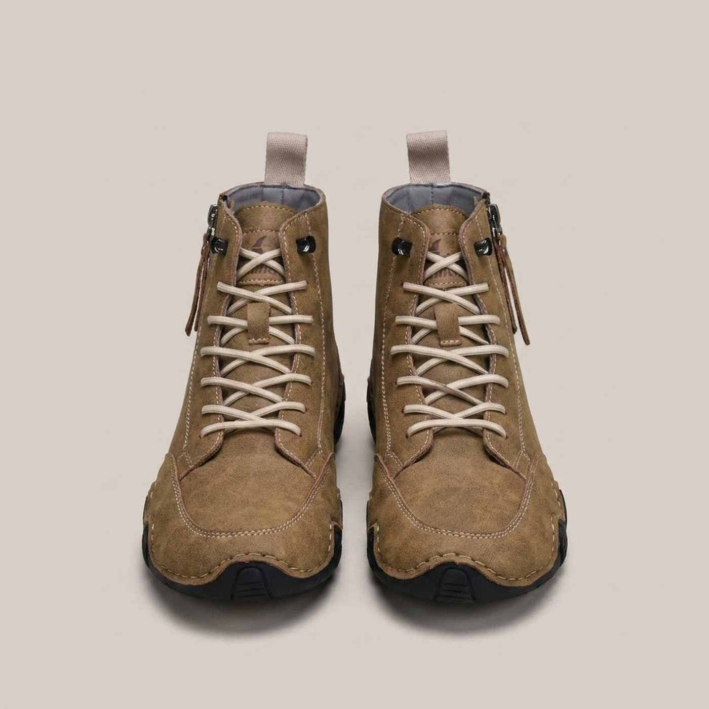 PLUXSTYLE::numise::mens-side-zip-combat-boots::pack-khaki