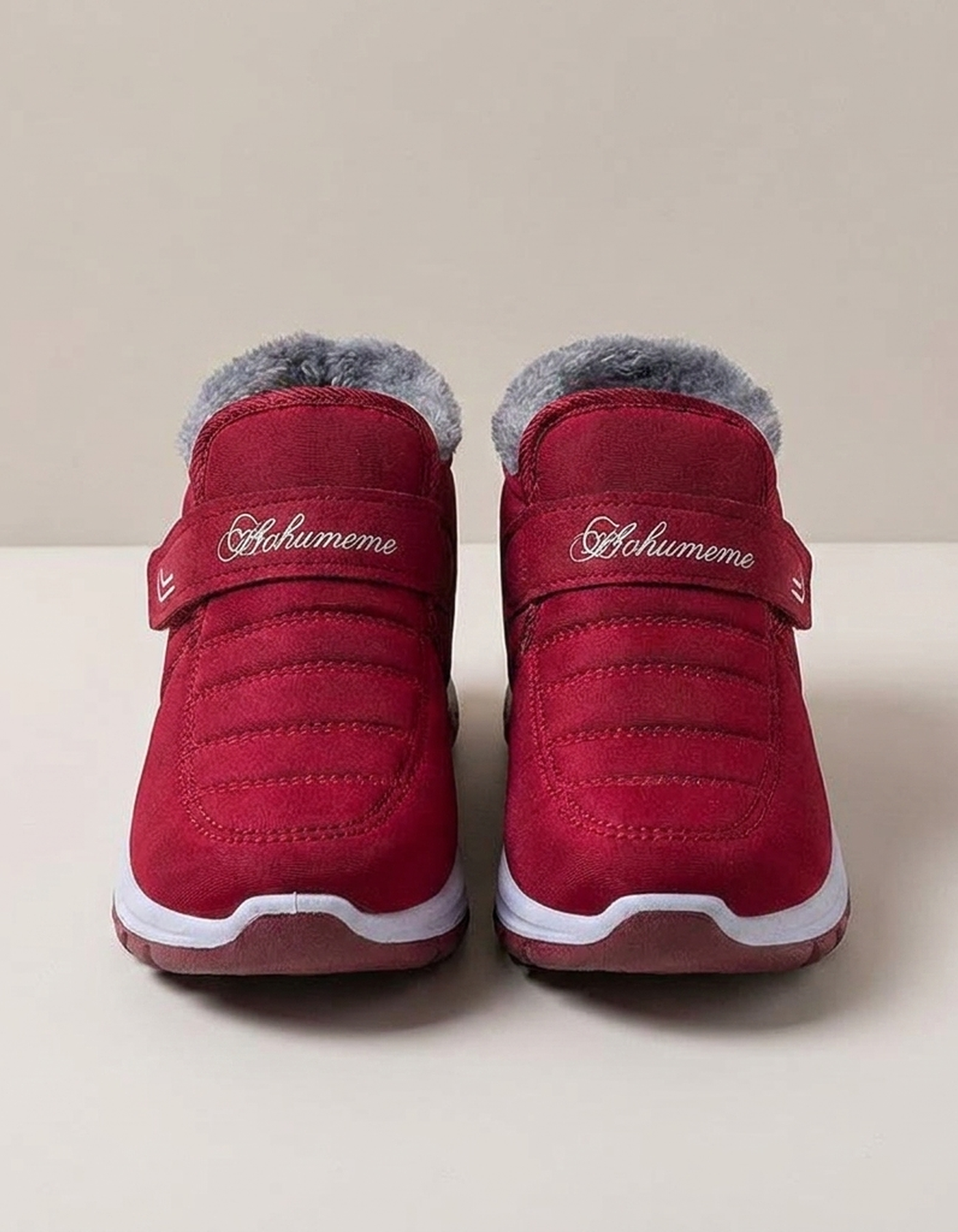 PLUXSTYLE::numise::womens-slip-on-snow-boots::pack-red