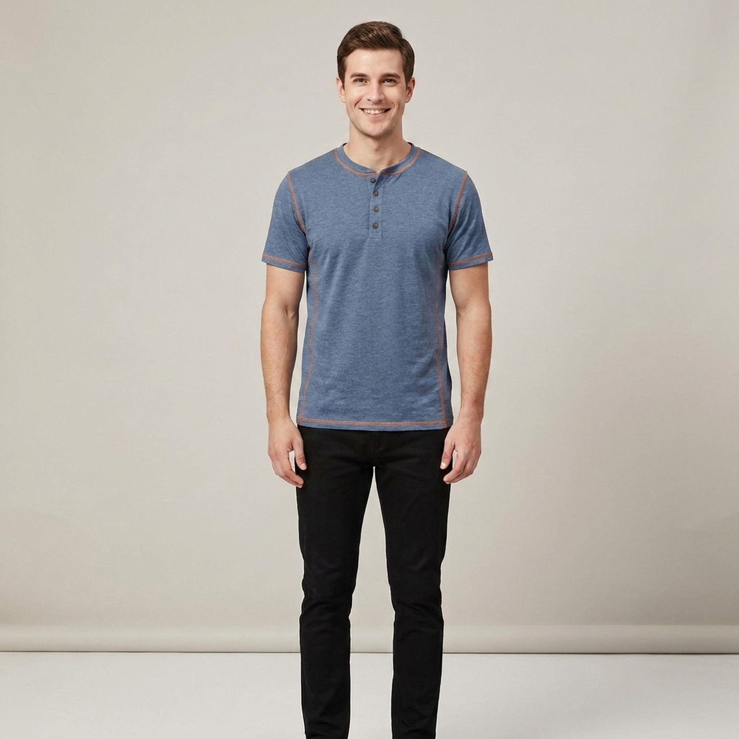 PLUXSTYLE::numise::mens-regular-fit-henley-top::front