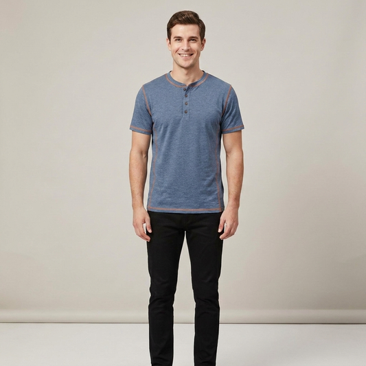 PLUXSTYLE::numise::mens-regular-fit-henley-top::front