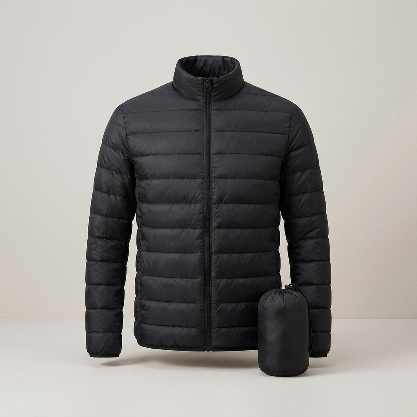 PLUXSTYLE::numise::mens-packable-puffer-parka::pack-black