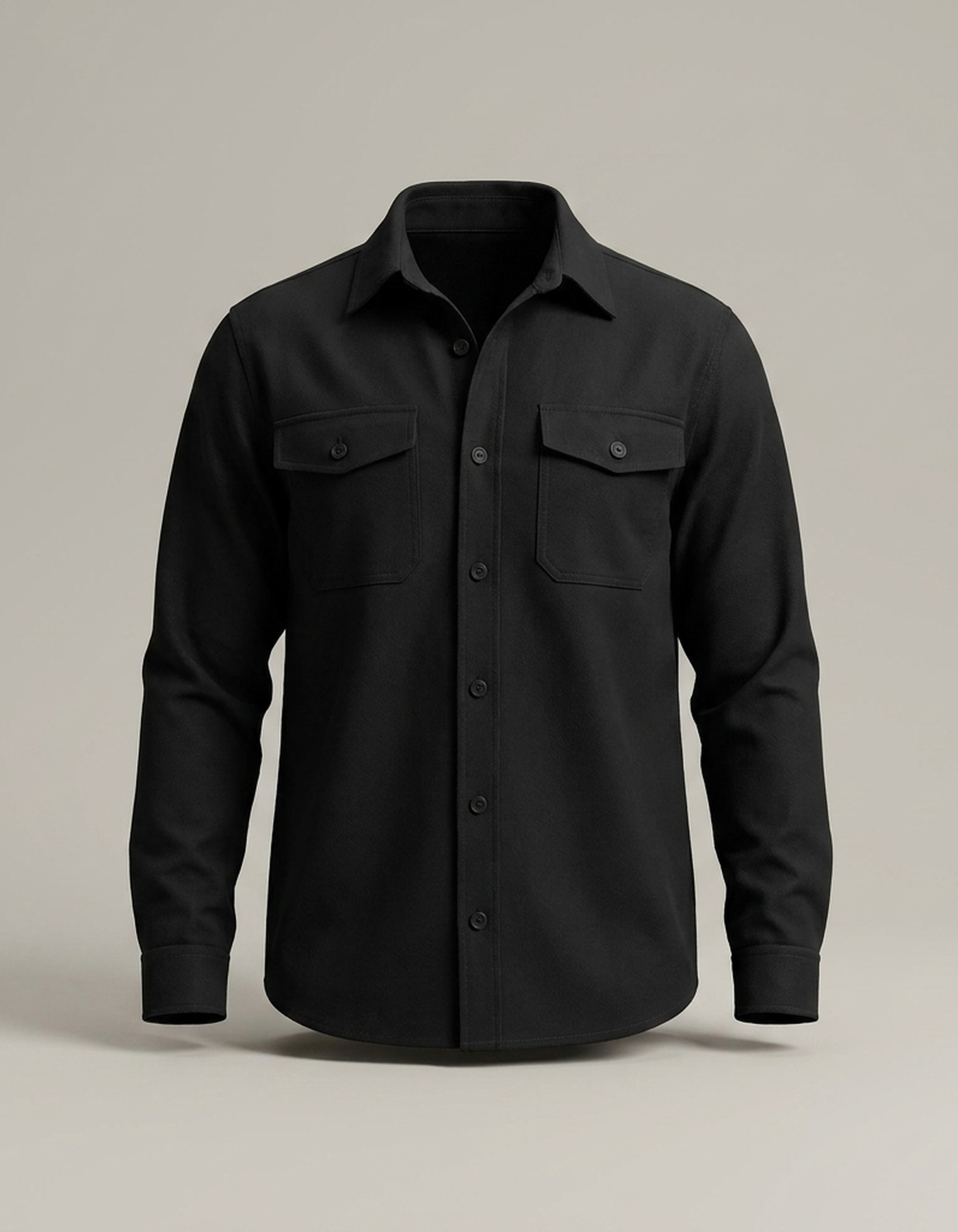 PLUXSTYLE::numise::mens-relaxed-utility-overshirt::pack-black