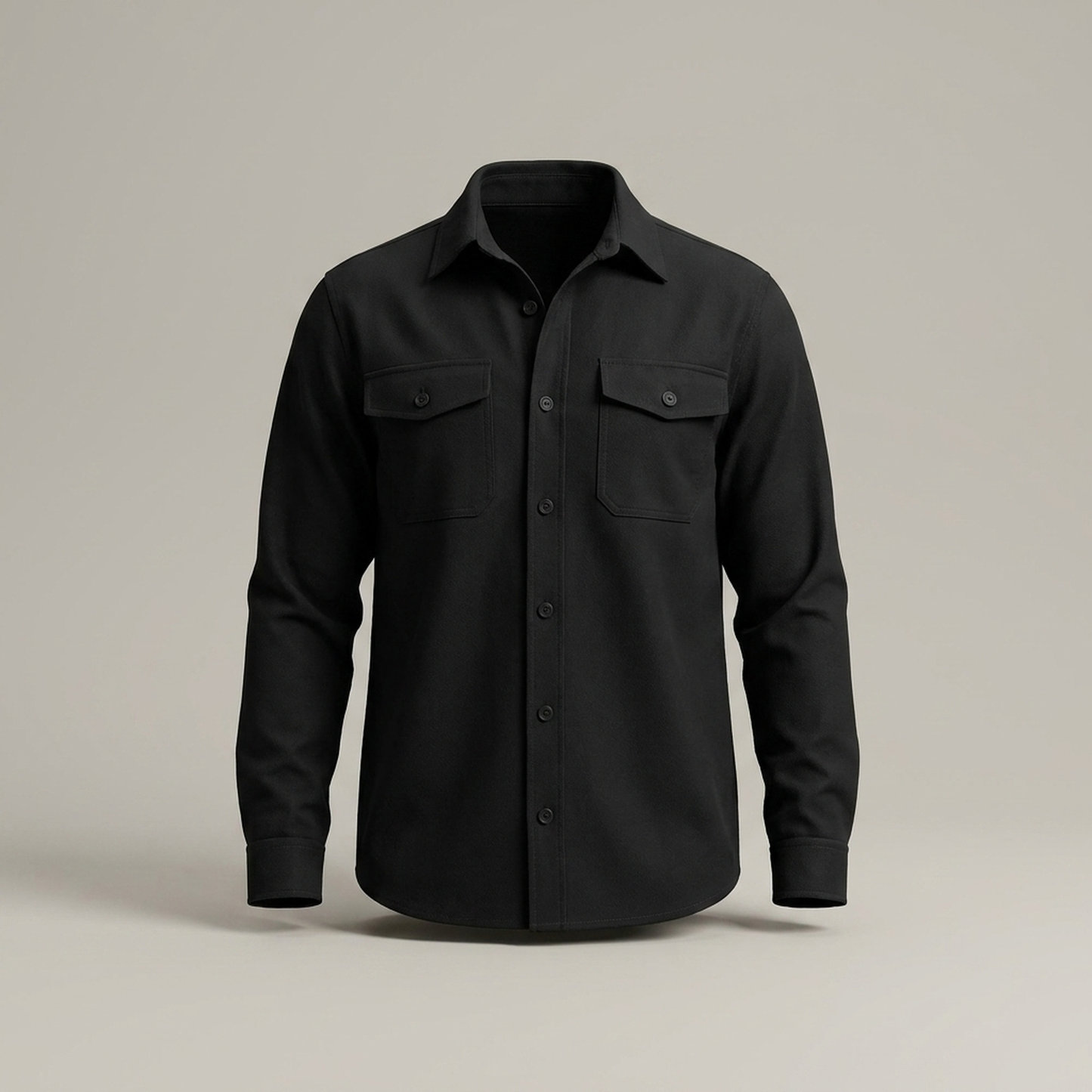 PLUXSTYLE::numise::mens-relaxed-utility-overshirt::pack-black