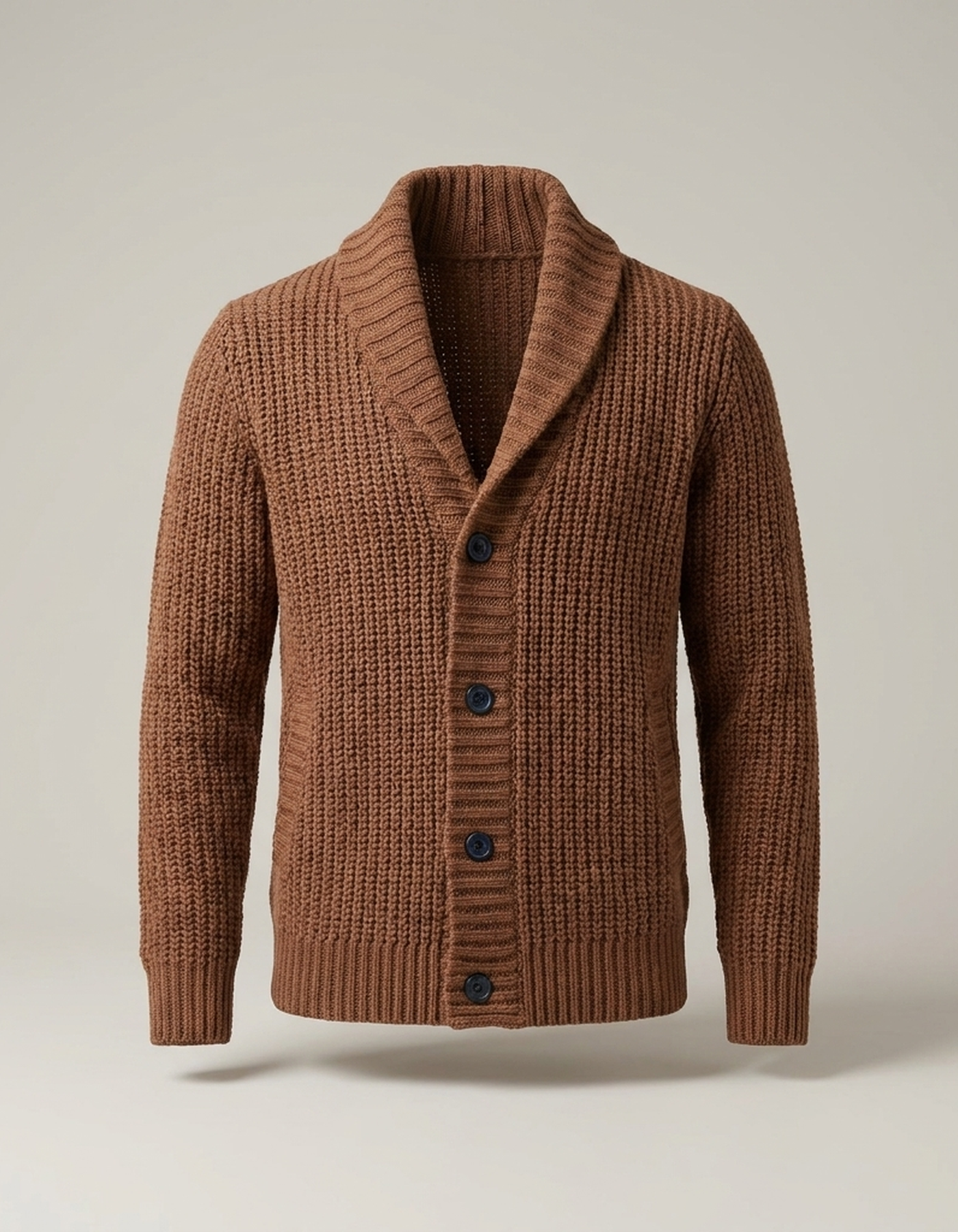 PLUXSTYLE::numise::mens-button-front-cardigan::pack-brown