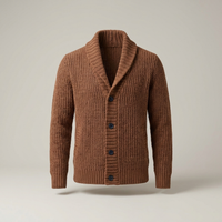 PLUXSTYLE::numise::mens-button-front-cardigan::pack-brown