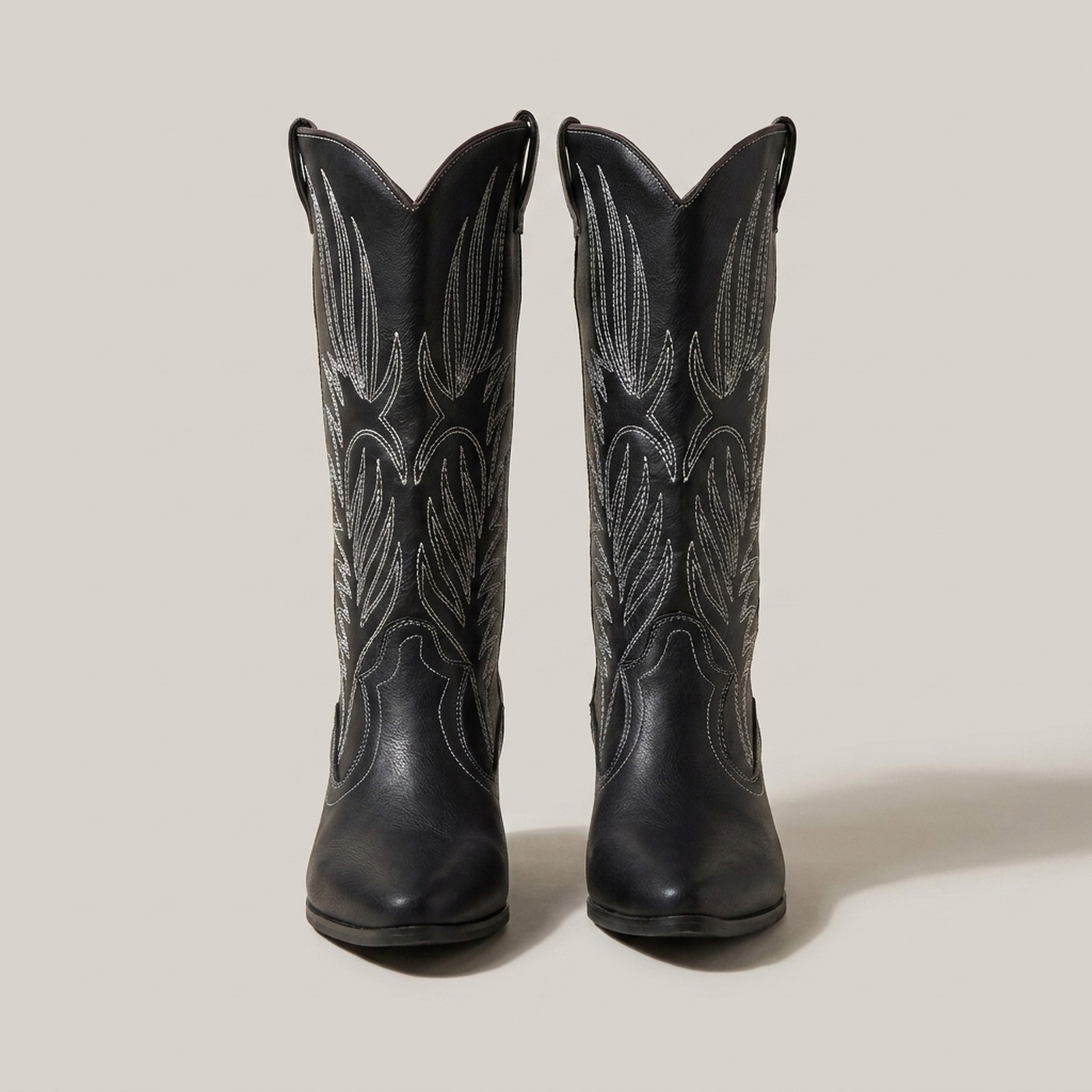 PLUXSTYLE::numise::womens-pointed-toe-western-boots::pack-black