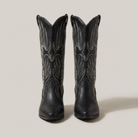 PLUXSTYLE::numise::womens-pointed-toe-western-boots::pack-black