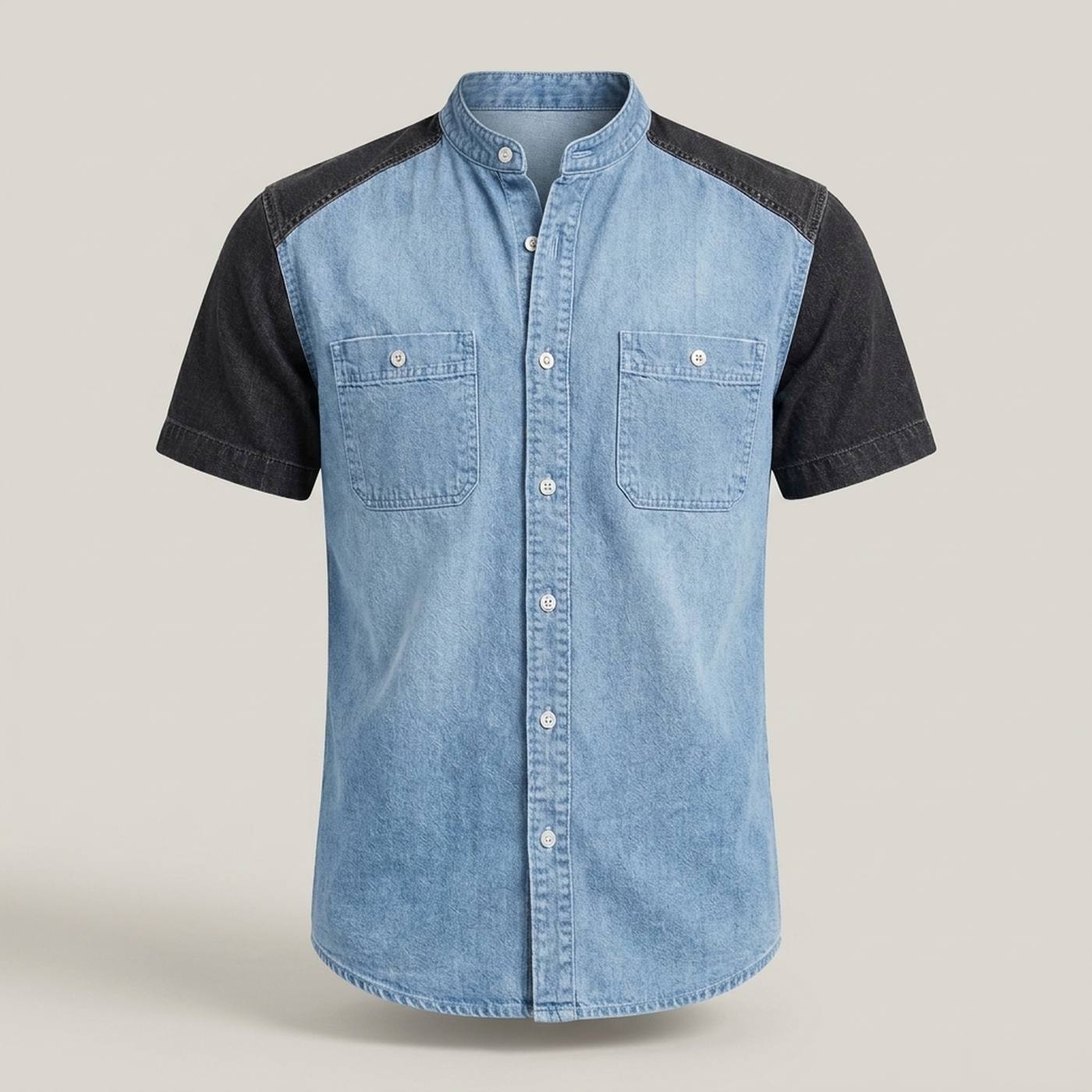PLUXSTYLE::numise::mens-easy-fit-henley-top::pack-blue