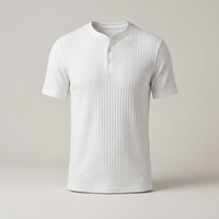 PLUXSTYLE::numise::mens-slim-fit-henley-top::pack-white