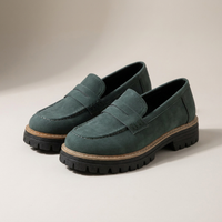 PLUXSTYLE::numise::platform-penny-loafers::pack-green