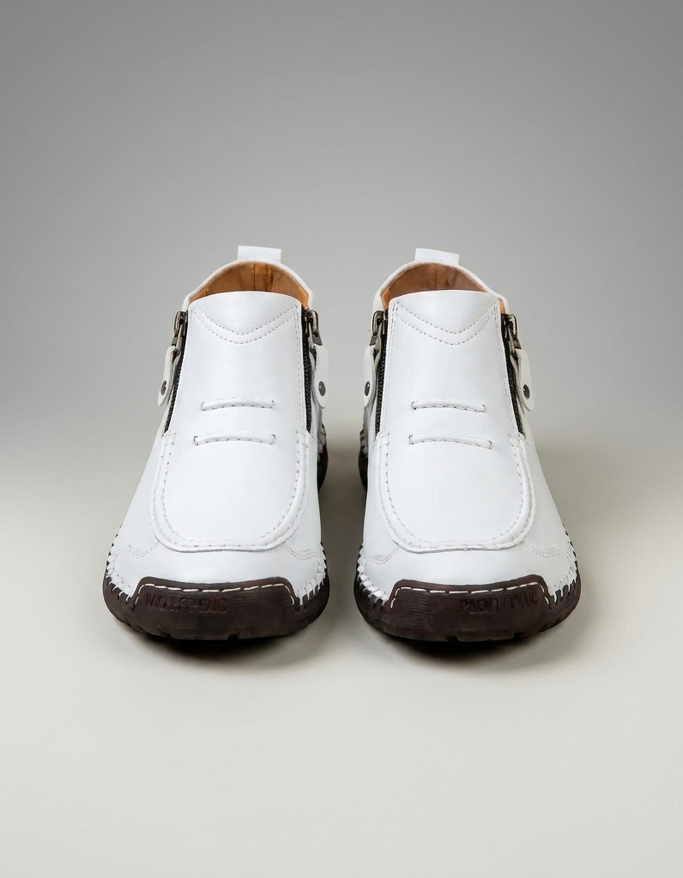 PLUXSTYLE::numise::mens-side-zip-stitched-ankle-footwear::pack-white