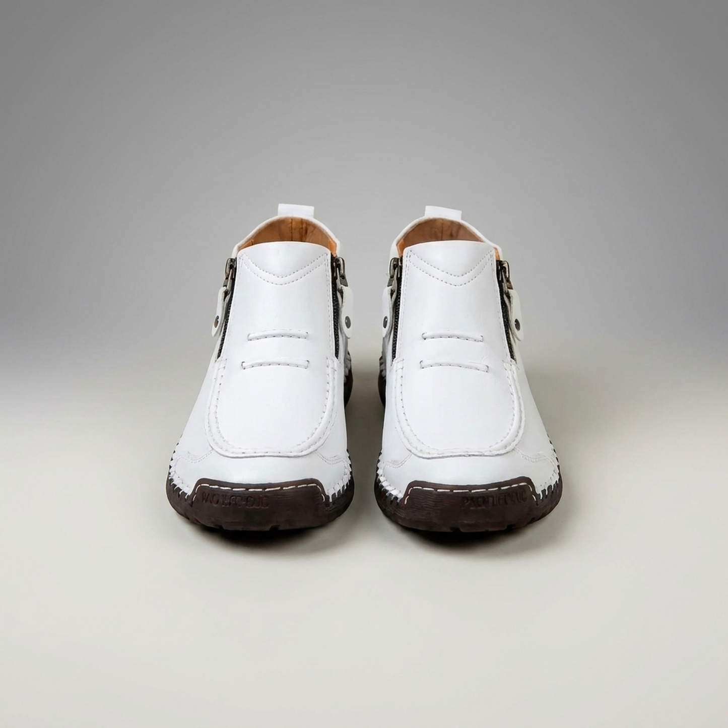 PLUXSTYLE::numise::mens-side-zip-stitched-ankle-footwear::pack-white