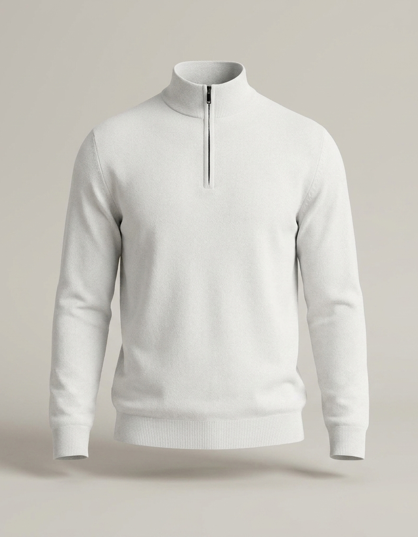PLUXSTYLE::numise::mens-high-neck-half-zip-sweater::pack-white
