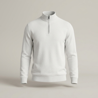 PLUXSTYLE::numise::mens-high-neck-half-zip-sweater::pack-white