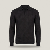 PLUXSTYLE::numise::mens-long-sleeve-polo-sweater::pack-black