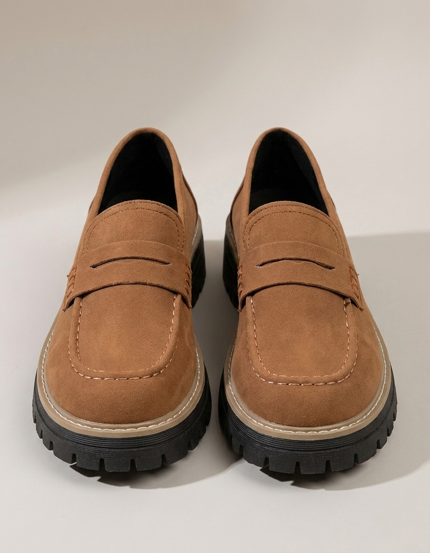 PLUXSTYLE::numise::platform-penny-loafers::pack-brown