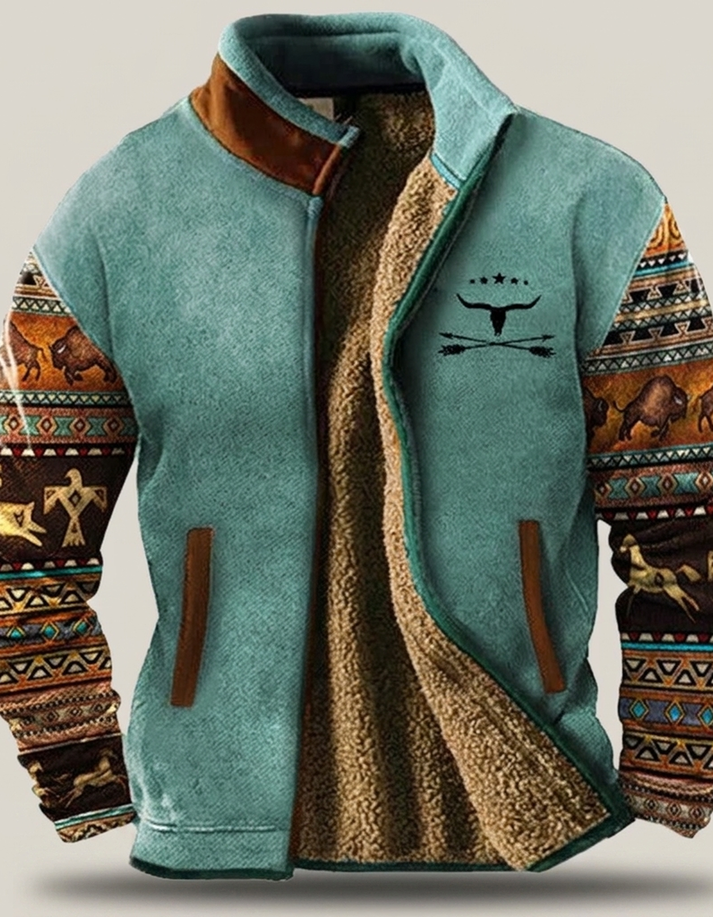 PLUXSTYLE::numise::mens-casual-zip-jacket::pack-sky-blue