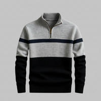 Colorblock Quarter-Zip Sweater