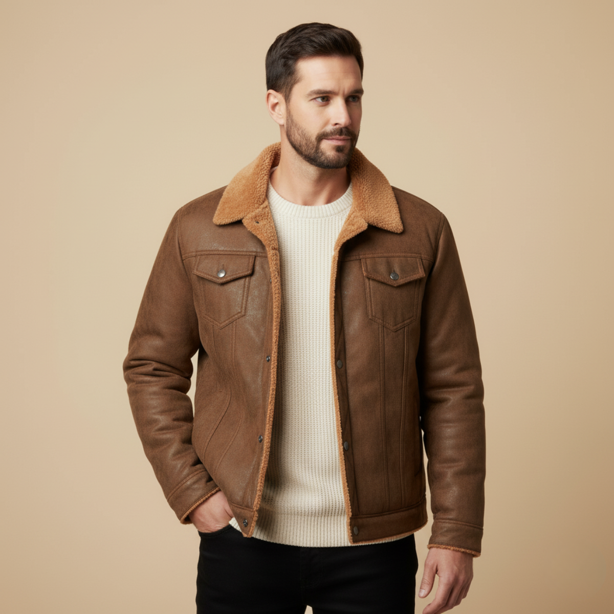 Mason | Men's Suede Trucker Winter Jacket