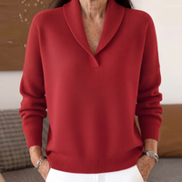 Pull femme à coupe décontractée et col en V