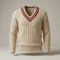 PLUXSTYLE::numise::mens-textured-v-neck-sweater::pack-beige