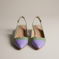 PLUXSTYLE::numise::color-block-ballet-flats::pack-green