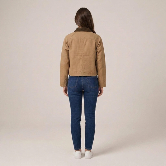 PLUXSTYLE::numise::womens-cropped-workwear-top::back