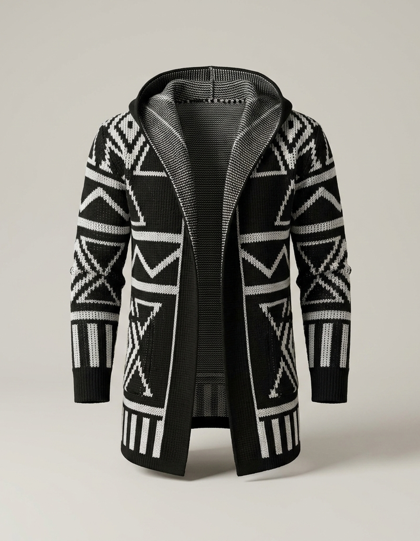 PLUXSTYLE::numise::adrien-hooded-cardigan::pack-black
