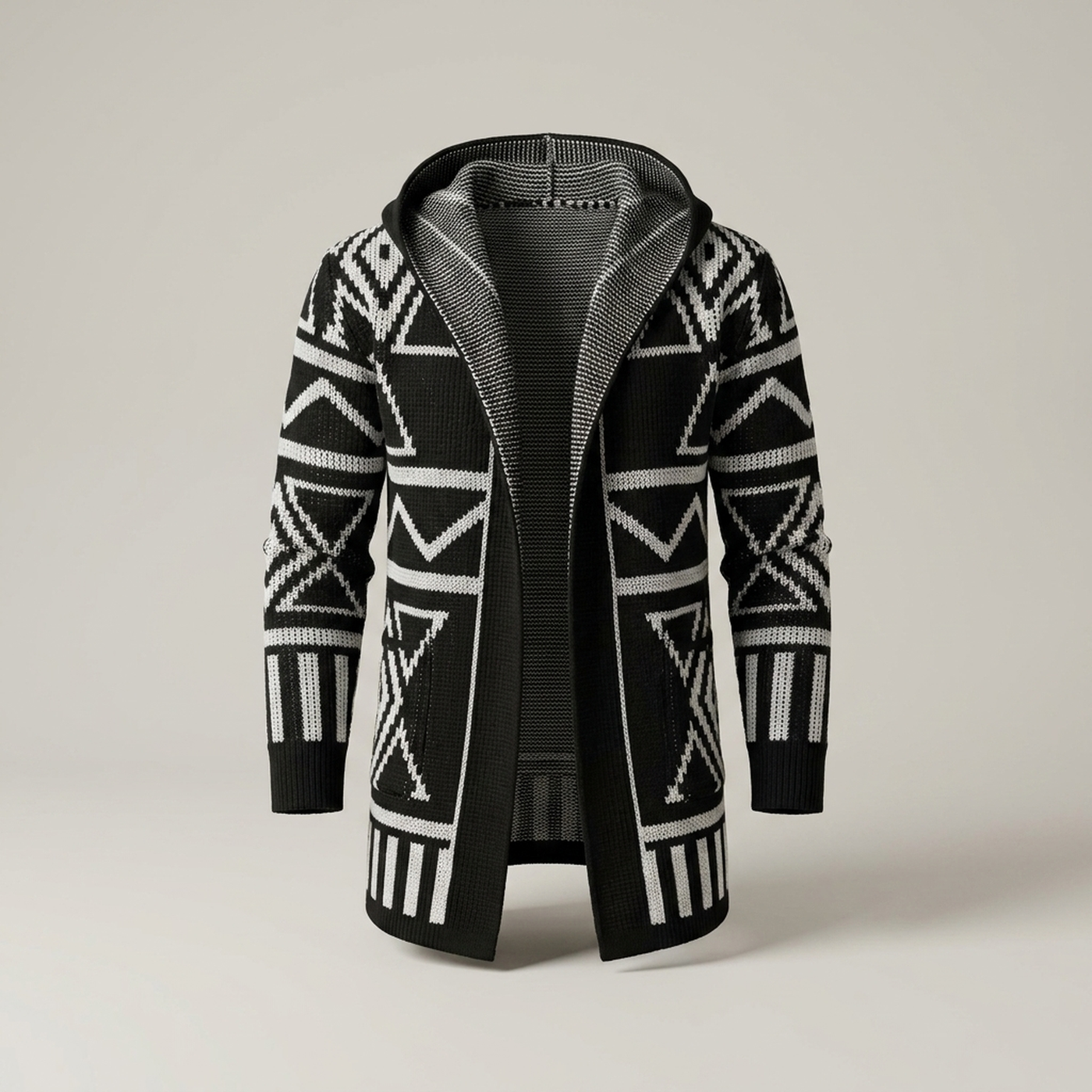 PLUXSTYLE::numise::adrien-hooded-cardigan::pack-black