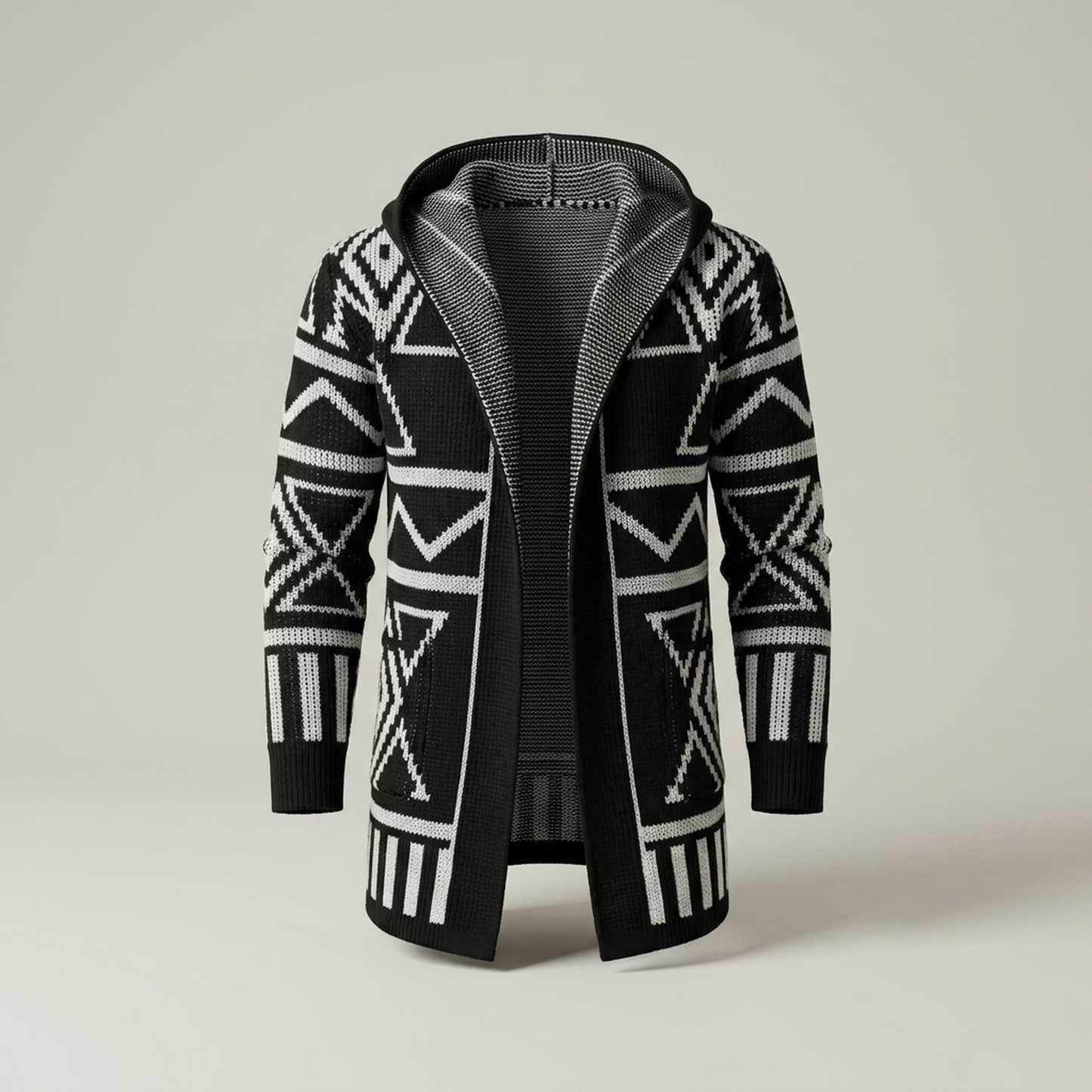 PLUXSTYLE::numise::adrien-hooded-cardigan::pack-black