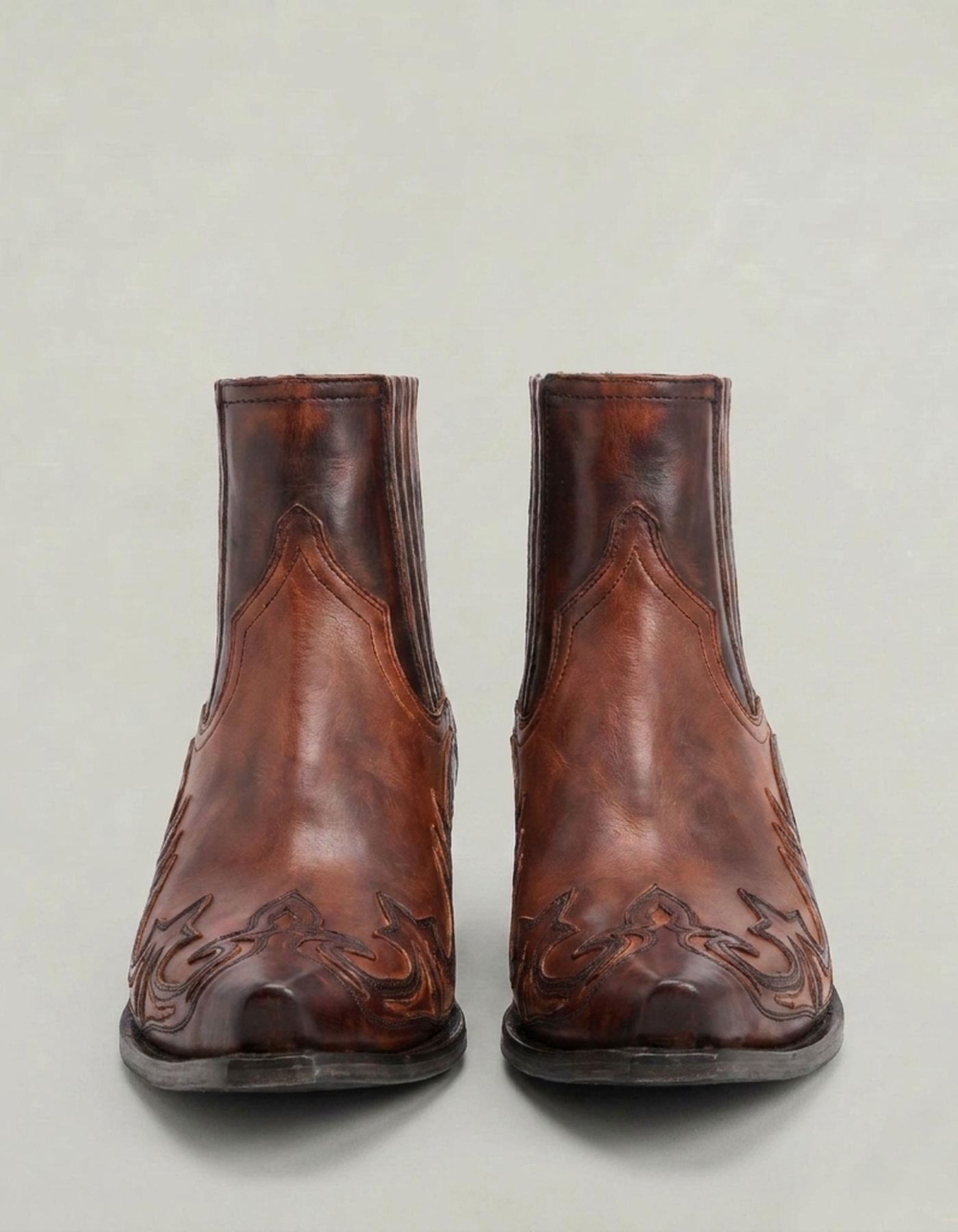 PLUXSTYLE::numise::mens-square-toe-western-boots::pack-brown