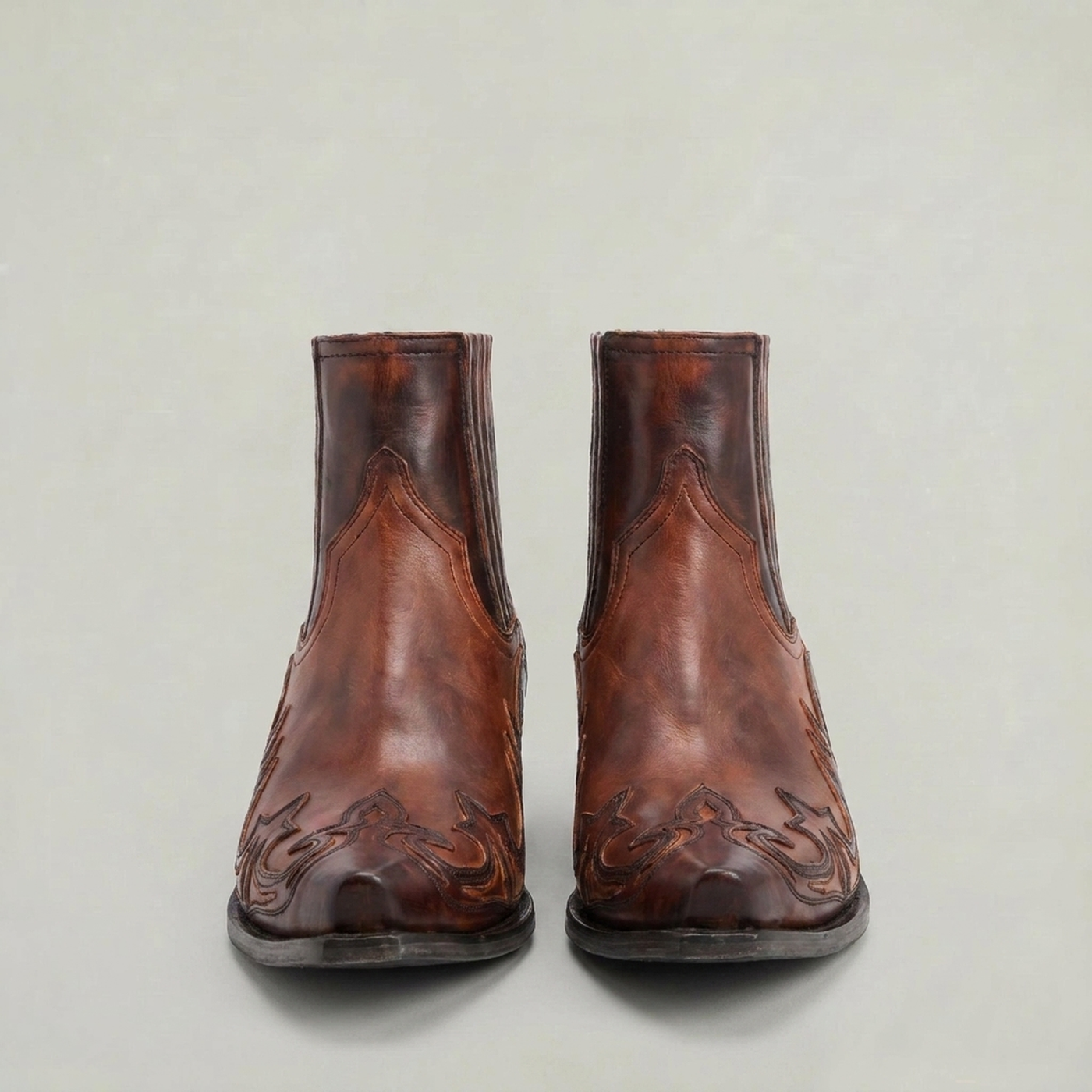 PLUXSTYLE::numise::mens-square-toe-western-boots::pack-brown