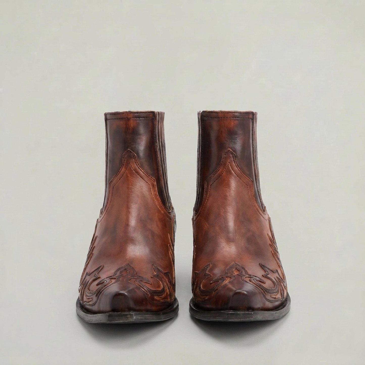 PLUXSTYLE::numise::mens-square-toe-western-boots::pack-brown