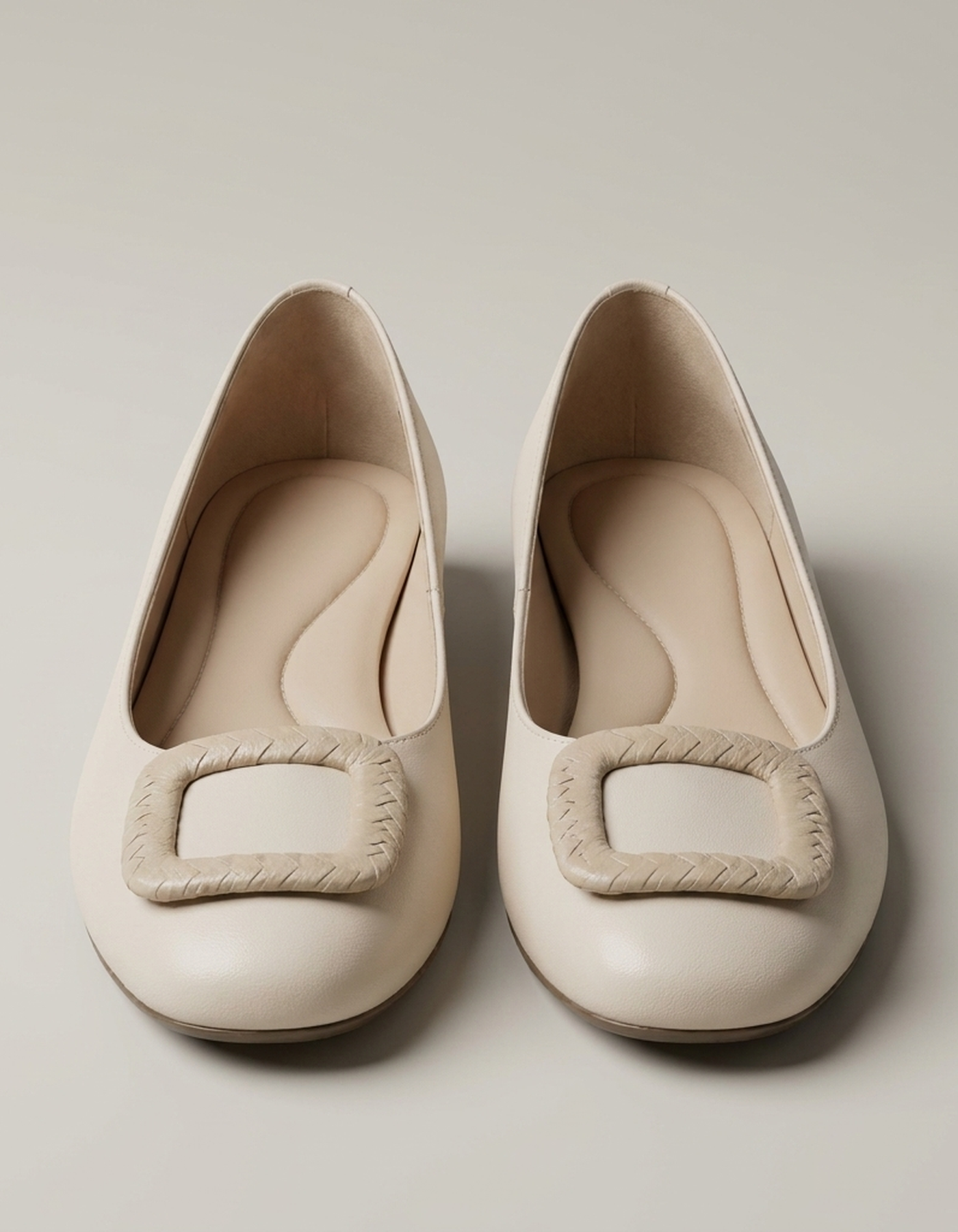 PLUXSTYLE::numise::womens-flat-sole-ballerina-footwear::pack-beige