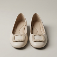 PLUXSTYLE::numise::womens-flat-sole-ballerina-footwear::pack-beige