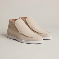 PLUXSTYLE::numise::beige-high-top-city-loafers::closeup-detail