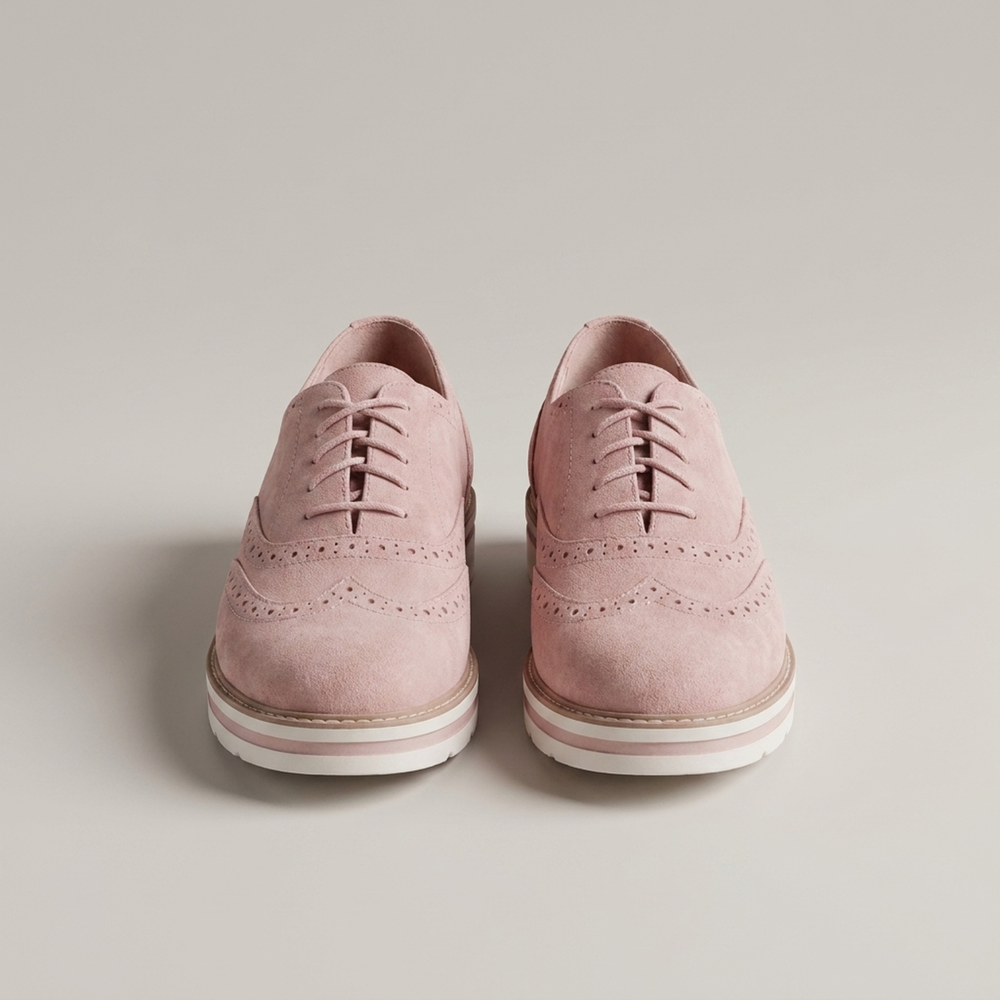PLUXSTYLE::numise::wingtip-platform-oxford-shoes::pack-pink